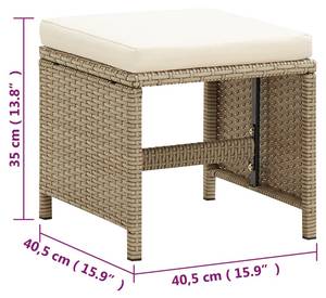 Gartenstuhl und Hocker 3011538 (4er Set) Beige