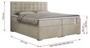 Boxspringbett SUSAN Breite: 120 cm - H3 - Textil