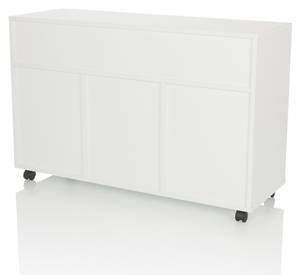 Rollcontainer ORGANISER PRO Weiß - Holzwerkstoff - Holz teilmassiv - 100 x 65 x 35 cm