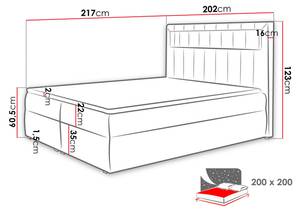 Boxspringbett Aspen Rot - Breite: 202 cm