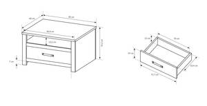 Table basse SAND Beige - Gris - Bois manufacturé - Matière plastique - 90 x 52 x 60 cm