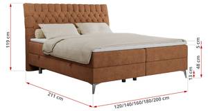 Boxspringbett MILEN Breite: 140 cm - H4 - Textil