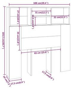 Armoire de tête de lit 3013697 Gris lumineux