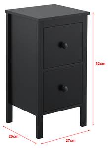 Table d'appoint Urjala avec 2 tiroirs Noir - Bois manufacturé - 27 x 52 x 25 cm
