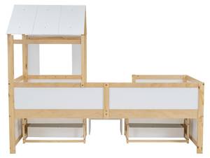 Hausbett WoodyZoom Ⅰ Beige - Weiß - Holzwerkstoff - Massivholz - Holzart/Dekor - 97 x 159 x 204 cm