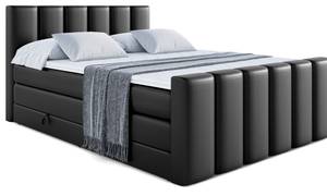 Boxspringbett BOXI1-Z KING Hochglanz Schwarz - Breite: 160 cm