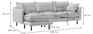 Ecksofa Nimbus Dunkelgrau - Ecke davorstehend links