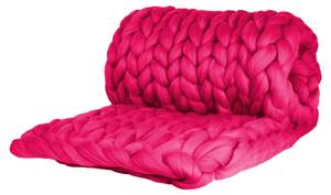 Wolldecke Cosima Chunky Knit S, berry Violett - Textil - 130 x 3 x 80 cm