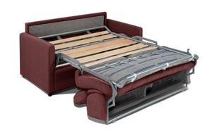 Canapé convertible ALLURE matelas Bordeaux - 195 x 100 cm - Rouge