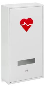 Abschließbarer Medizinschrank mit Herz Rot - Weiß - Metall - 30 x 60 x 12 cm