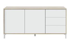 Sideboard mit 2 Türen Brooklyn Weiß - Holzwerkstoff - Kunststoff - 41 x 74 x 154 cm