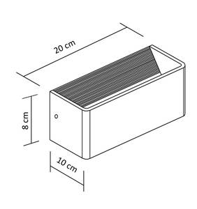 Wandleuchte - Quadra Grau - Metall - 10 x 8 x 20 cm