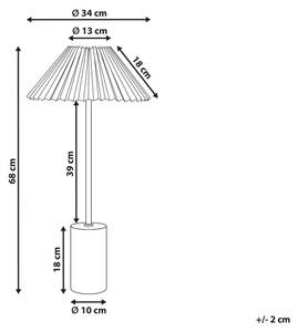 Lampe de table BALUARTE Beige - Doré - Gris - Fibres naturelles - 34 x 68 x 34 cm