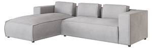 Ecksofa Orion mit Ottomane Grau - Massivholz - Textil - Holz teilmassiv - 262 x 64 x 176 cm