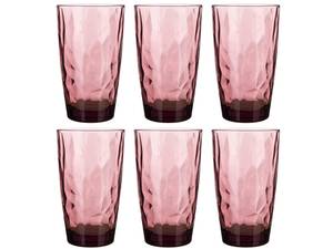 Highball-Glas Diamond 6er Set Violett - Naturfaser - 2 x 15 x 9 cm