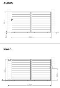 Schiebetor PRIMO Tiefe: 348 cm