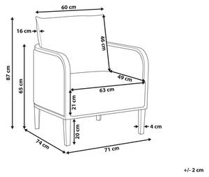 Sessel MONTEFALCO Schwarz - Weiß - Metall - 71 x 87 x 74 cm