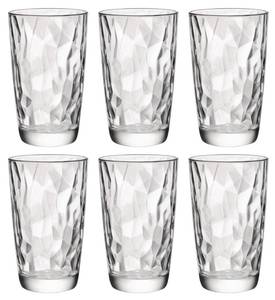 Highball-Glas Diamond 6er Set Naturfaser - 2 x 15 x 9 cm