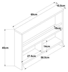 Wandregal Piteå Weiß - Holzwerkstoff - Metall - 11 x 45 x 60 cm