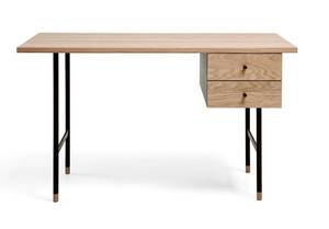 Table de bureau Jugend Marron - En partie en bois massif - 130 x 75 x 65 cm