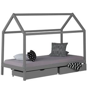 Hausbett mit Bettkasten 2080 Grau - 98 x 160 cm