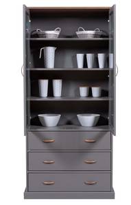 Vitrine Luzerna Gris - Bois massif - 90 x 190 x 39 cm