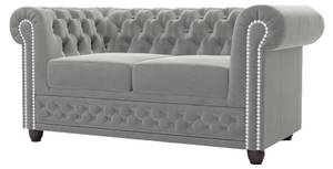 Sofa Karl, 2 sitzer, Chesterfield Grau