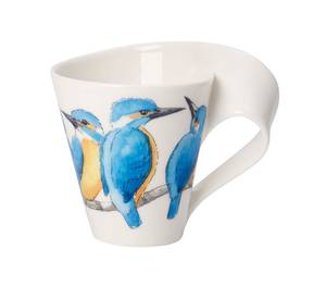 Kaffeebecher Eisvogel NewWave Caffé Blau - Weiß - Porzellan - 10 x 12 x 13 cm