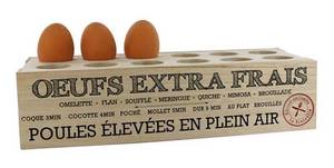 Eierbehälter mit 12 Fächern "Bistrot" Massivholz - 32 x 8 x 12 cm