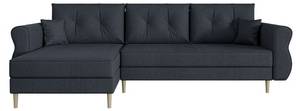 Ecksofa HERMES-L Anthrazit - Schwarz