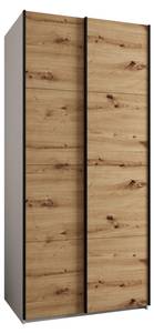 Armoire Lux 1 Noir - Imitation chêne - Blanc - Largeur : 110 cm