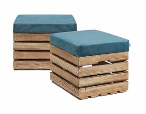 Sitzhocker mit Stauraum FLAME  2er Set Blau