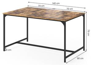 Table à manger Fyrk vieux bois/noir Noir - Marron - Bois manufacturé - 140 x 76 x 90 cm