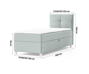 Einzelbett Boxspringbett Anter Mini Grün - Breite: 80 cm - Bettkasten rechts