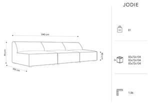 Sofa JODIE 3 Sitzplätze Grau