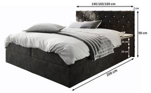 Boxspringbett RIVA Hellgrau - Breite: 160 cm