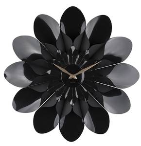Horloge murale Flower Noir - Matière plastique - 5 x 60 x 60 cm