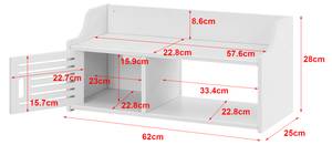 Meuble Mural Norberg Salle de Bain Blanc - Matière plastique - 60 x 28 x 25 cm