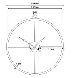 Horloge murale ZUCHWIL Doré - Métal - 50 x 50 x 2 cm