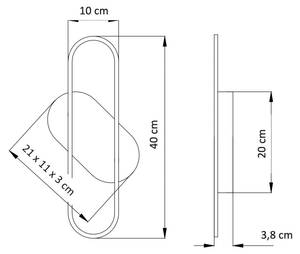 Wandleuchte - Evelia Metall - 3 x 40 x 10 cm