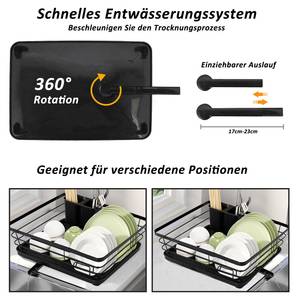 Geschirrabtropfgestell C705-S Schwarz - Metall - 31 x 14 x 42 cm