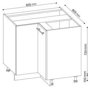 Eckschrank Fame-Line 46270 Anthrazit - Hochglanz Weiß - Tiefe: 60 cm