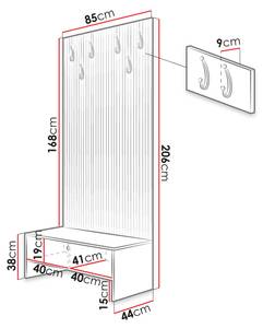 Garderoben-Set Balma VII Braun - Holzwerkstoff - Höhe: 206 cm