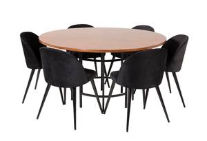 Essgruppe Copenhagen (7-teilig) Braun - Massivholz - 140 x 74 x 140 cm