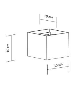 Wandleuchte - Cubic Schwarz - Metall - 10 x 10 x 10 cm