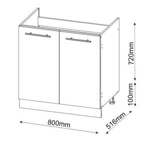 Meuble bas sous-évier Fame-Line 38016 Anthracite - Blanc