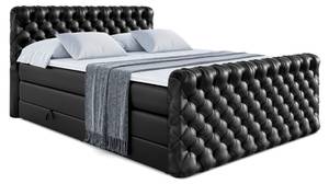 Boxspringbett BOXI8-Z KING Hochglanz Schwarz - Breite: 180 cm