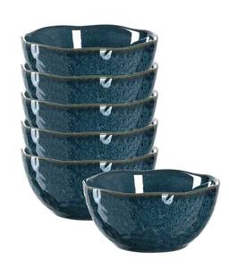 Schalen Matera 6er Set Blau - Keramik - 12 x 6 x 12 cm