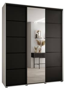 ARMOIRE À PORTES COULISSANTES DAVOS 5 Noir - Blanc - Largeur : 200 cm