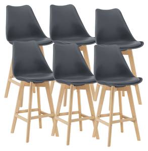 Lot de 6 Tabourets de Bar Lublin Gris